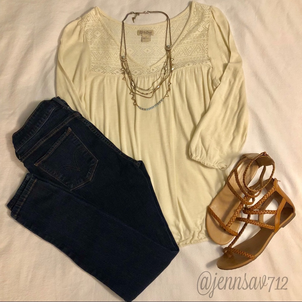 Lucky Brand Aztec Lace Top